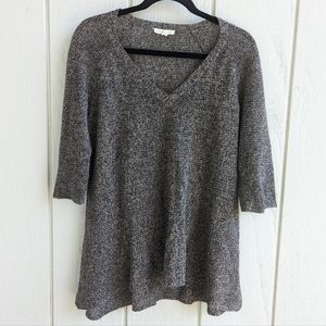 Eileen Fisher Linen Womens 3/4 Sleeve Open Knit V Neck Pullover Sweater …